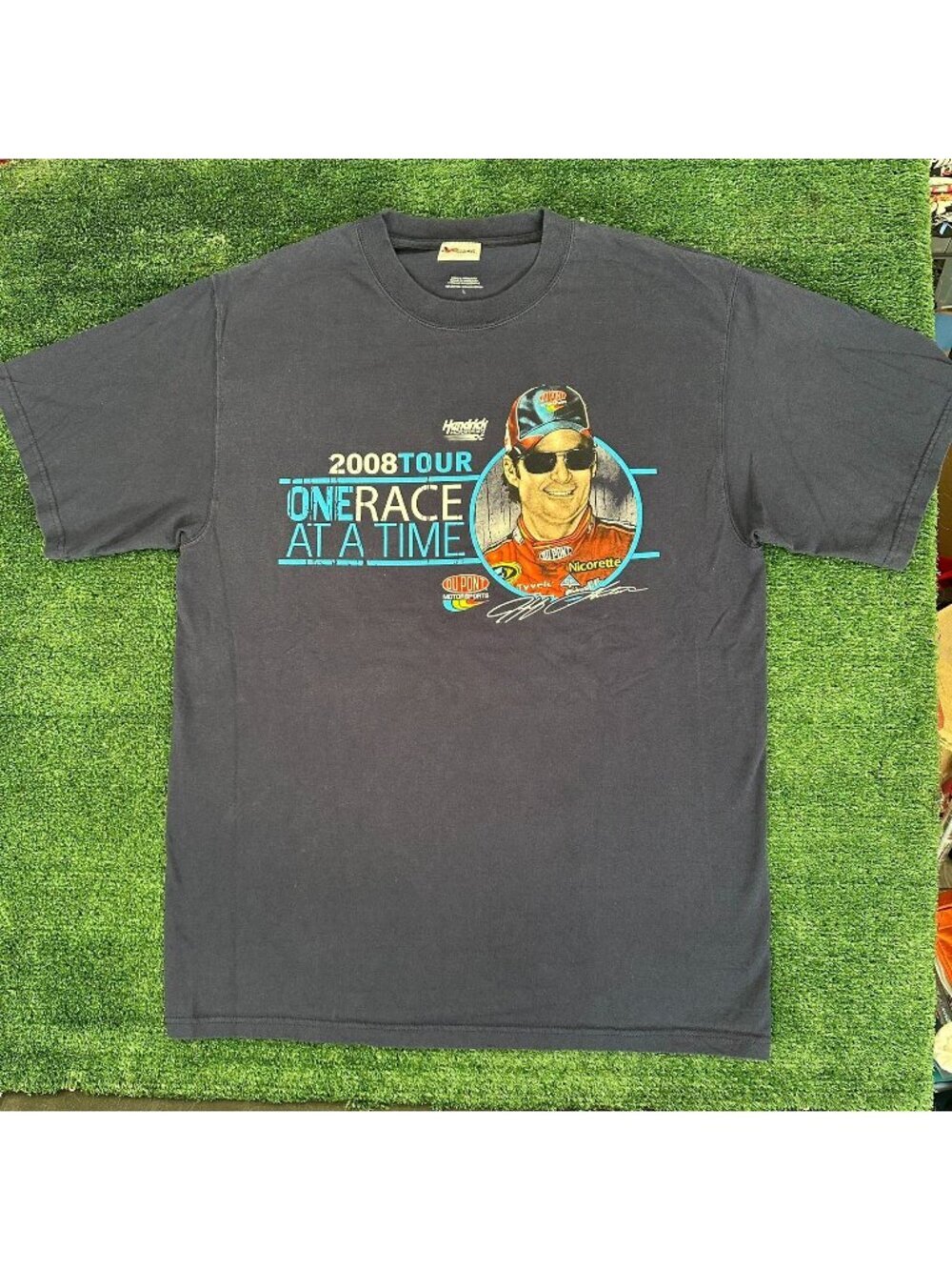 Vintage Y2K NASCAR Jeff Gordon T-Shirt Racing 2008 Tour Chase Navy L Streetwear